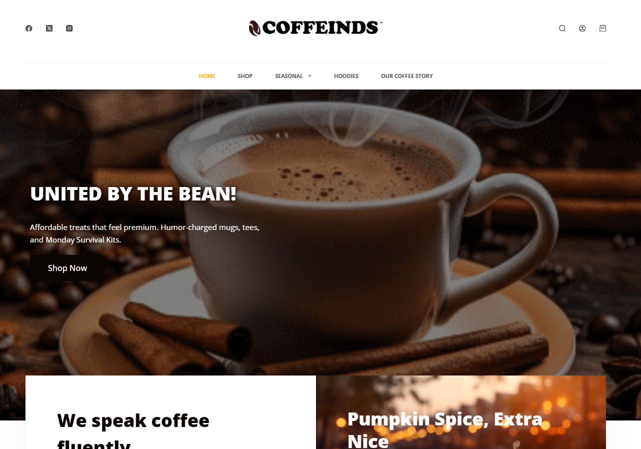 Coffeinds Website Preview